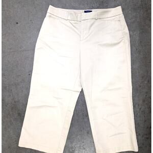 Dockers Petite 10P Metro Capri Khaki Beige Ideal Fit Casual Workwear Metro Capri